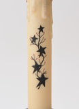 Country Primitive Black Star Garland Timer Taper Candle 7"