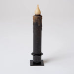 Country Primitive Black Battery Operated Timer Taper Candle 7"