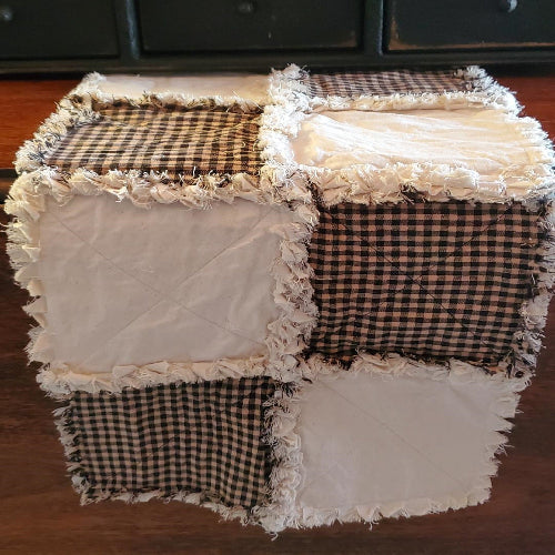 Black Gingham Rag Runner