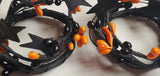 Set/2 Spooky Mix Pip Berry Taper Candle Rings Black and Orange