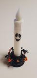 Set/2 Spooky Mix Pip Berry Taper Candle Rings Black and Orange