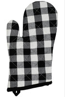 Black White Check Oven Mitt 