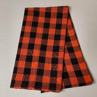 Black and Orange Check Tea Towel