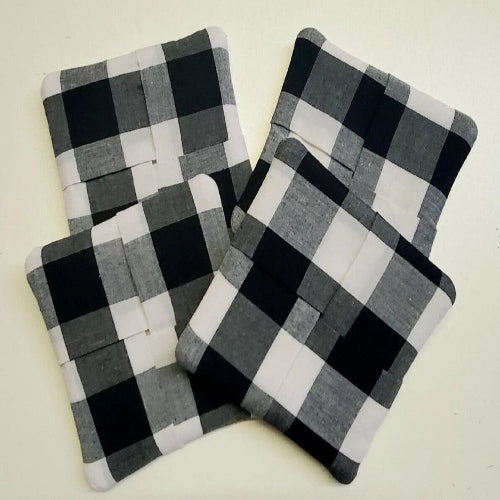 Black and White Check Coasters