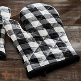Black and White Check Oven Mitt
