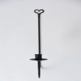 Black metal candle holder with heart