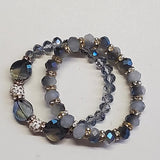 2 pc Blue Beaded Bracelet Set