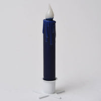 Country Primitive Blue Led Timer Taper Candle 7"