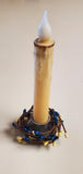 Country Primitive Colonial Blue & Cream Pip Berry Taper Candle Ring 1.5"