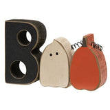 Set/3 Country Primitive Boo Ghost & Pumpkin Blocks