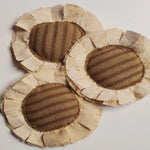 Brown Ticking Fabric Flowers