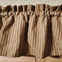 Brown Ticking Homespun Valance