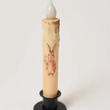 Country Primitive Flopsy Bunny with Yellow Flowers Timer Taper Candle 7"