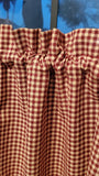 Country Primitive Burgundy Gingham Check Homespun Tiers