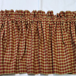 Handmade Burgundy Check Homespun Valance