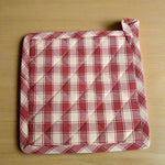 burgundy check pot holder
