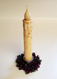 2 Country Primitive Burgundy Pip Berry Taper Candle Rings 1.5"