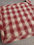 Burgundy Check Homespun Pot Holder