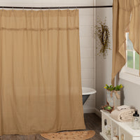 Country Farmhouse Burlap Natural Shower Curtain