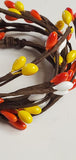 Country Primitive Candy Corn Pip Berry Taper Candle Ring 1.5"