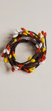 Country Primitive Candy Corn Pip Berry Taper Candle Ring 1.5"