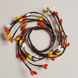 Country Primitive Candy Corn Pip Berry Taper Candle Ring 1.5"
