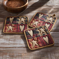 Country Primitive Connell Pot Holder Set of 3