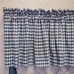 Country Primitive Navy Blue Plaid Valance