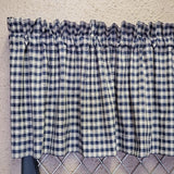 Country Primitive Navy Blue Plaid Valance