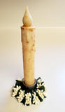 2 Country Primitive Ivory Cream Pip Berry Taper Candle Rings 1.5"