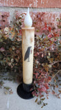 Country Primitive Battery Operated Crow Timer Taper LED Candle 7"