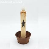 Primitive Rusty Tin Mini Cup Taper Candle Holder