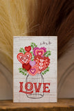 Country Primitive Jar of Heart Valentine's Love Block Shelf Sitter