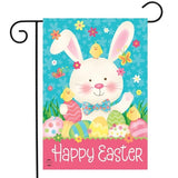 Happy Easter Bunny And Chicks Primitive Garden Flag