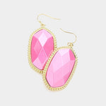 Pink Hexagon Dangle Earrings