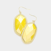 Yellow Hexagon Dangle Earrings