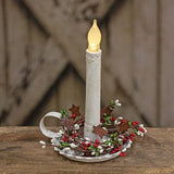 Holiday Combo Pip Berry Candle Ring with Star Red White and Green 2"