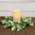 Country Farmhouse Seeded Eucalyptus Candle Ring 4"