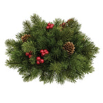 Country Farmhouse Christmas Half Sphere Balsam Fir & Red Berries Pine 6"H