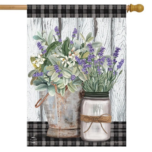 Farmhouse Flowers House Flag Rustic Country Floral
