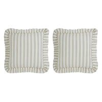 Country Farmhouse Finders Keepers Ruffled Ticking Stripe Quilt