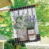 Farmhouse Mason Jar & Flowers house flag