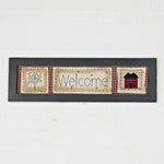 Framed Country Sampler Saltbox House and Willow Tree Welcome