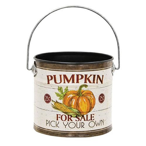 Country Primitive Pumpkin For Sale Metal Bucket with Handle