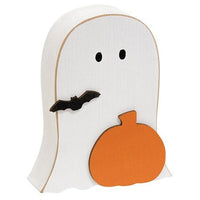 Pumpkin & Bat Ghost Shelf Sitter