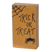 3 pc Set Trick or Treat Candy Corn Block Shelf Sitters