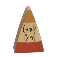 3 pc Set Trick or Treat Candy Corn Block Shelf Sitters