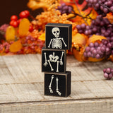 Set/3 Boo & Skeleton Reversible Mini Blocks