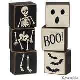 Set/3 Boo & Skeleton Reversible Mini Blocks