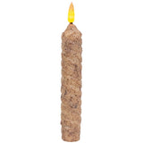 Grungy Vintage Ivory Twisted Timer Taper Candle 6.25"